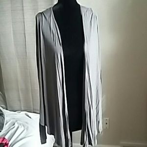 High low open-front cardigan